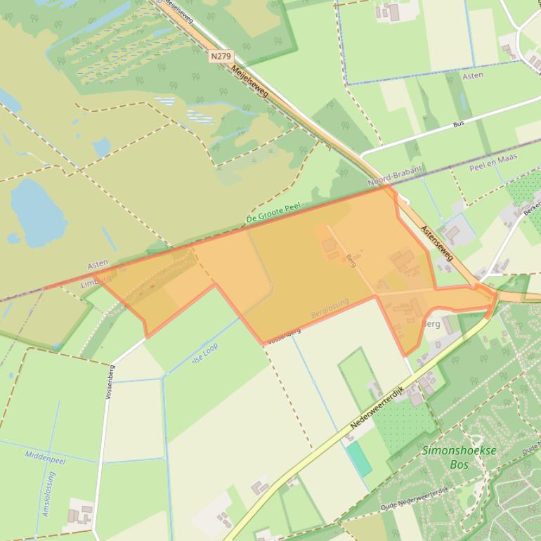 Kaart van postcodegebied 5768PE.