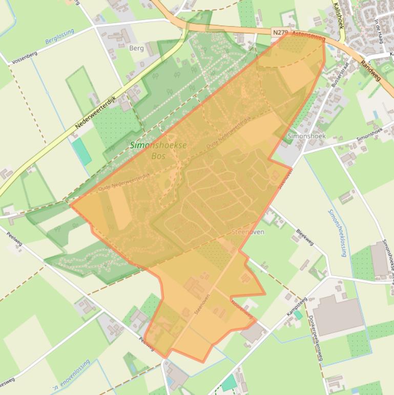 Kaart van postcodegebied 5768PK.