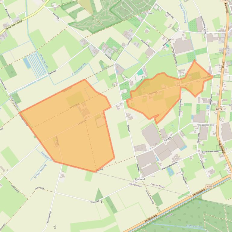 Kaart van postcodegebied 5768PP.