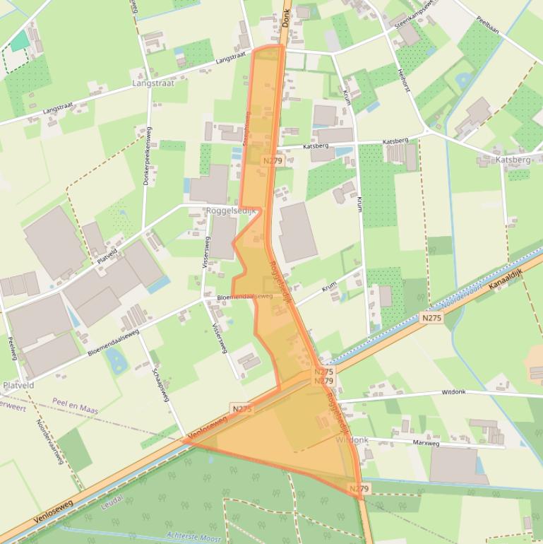 Kaart van postcodegebied 5768RB.