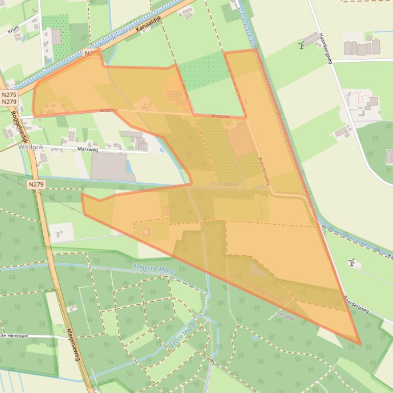 Kaart van postcodegebied 5768RD.