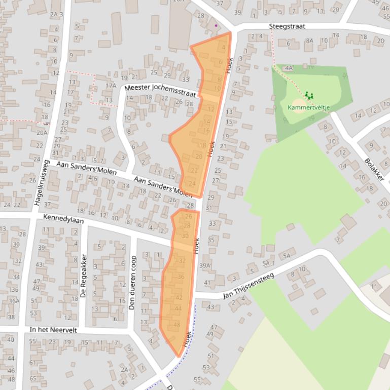 Kaart van postcodegebied 5768VP.