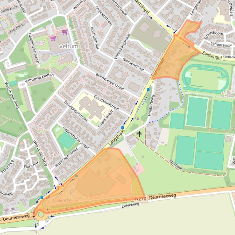 Kaart van postcodegebied 5801AC.
