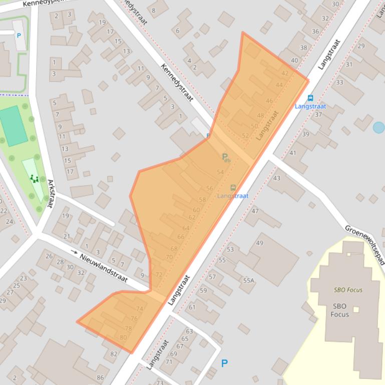 Kaart van postcodegebied 5801AE.