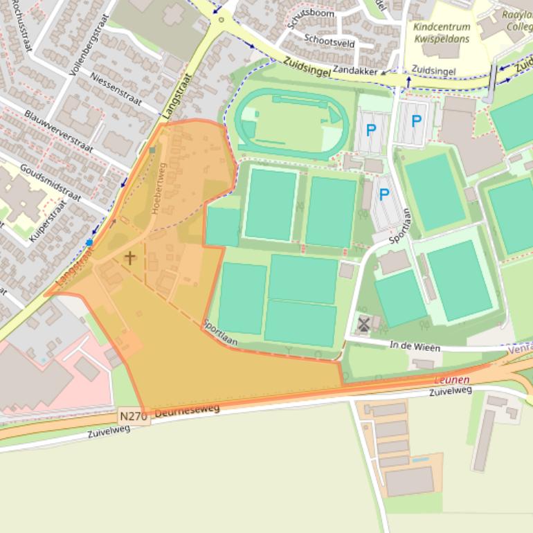 Kaart van postcodegebied 5801AK.