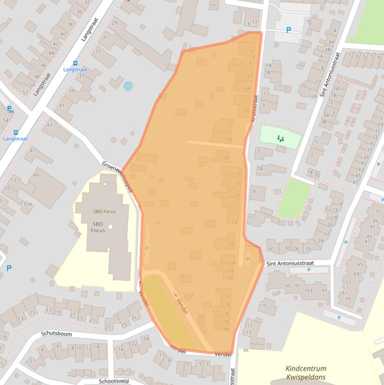 Kaart van postcodegebied 5801AM.