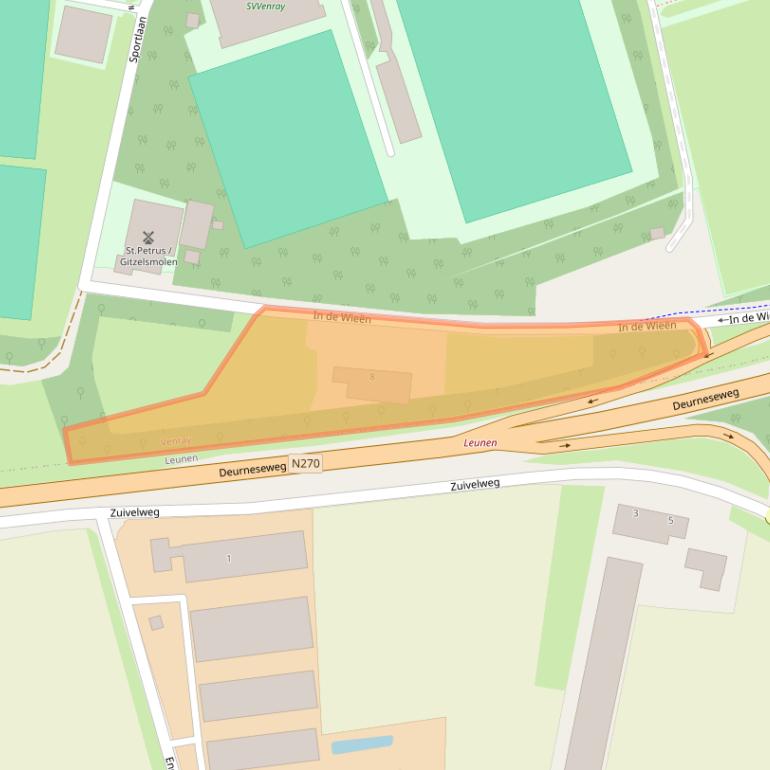 Kaart van postcodegebied 5801AN.