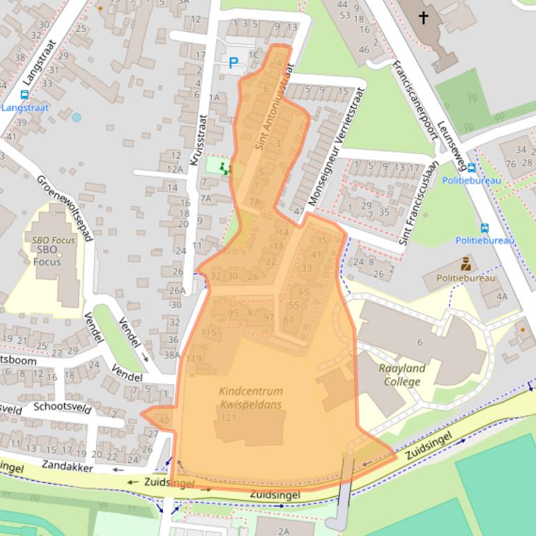 Kaart van postcodegebied 5801AR.