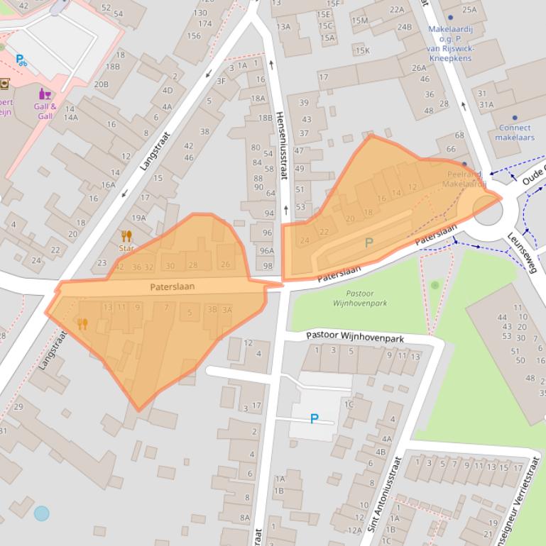 Kaart van postcodegebied 5801AS.