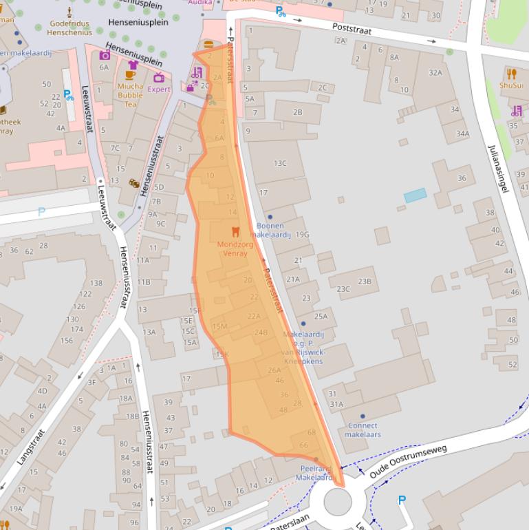 Kaart van postcodegebied 5801AV.