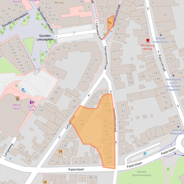 Kaart van postcodegebied 5801AX.