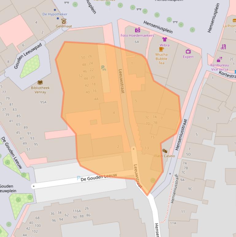 Kaart van postcodegebied 5801BA.