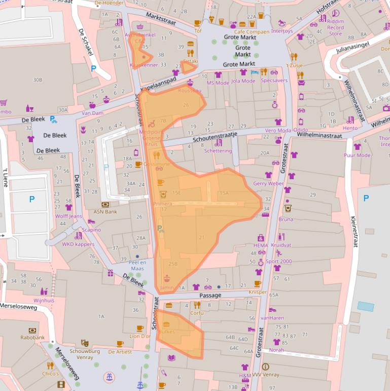 Kaart van postcodegebied 5801BN.