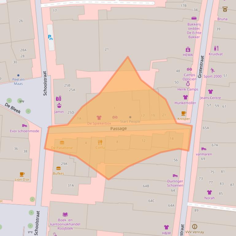 Kaart van postcodegebied 5801BR.