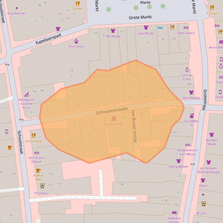 Kaart van postcodegebied 5801BS.