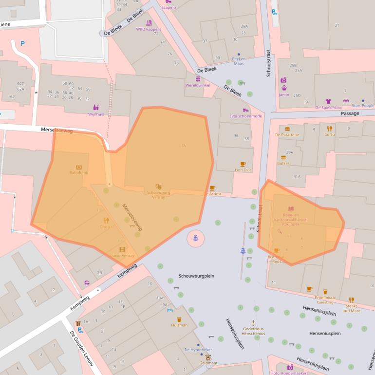 Kaart van postcodegebied 5801BV.