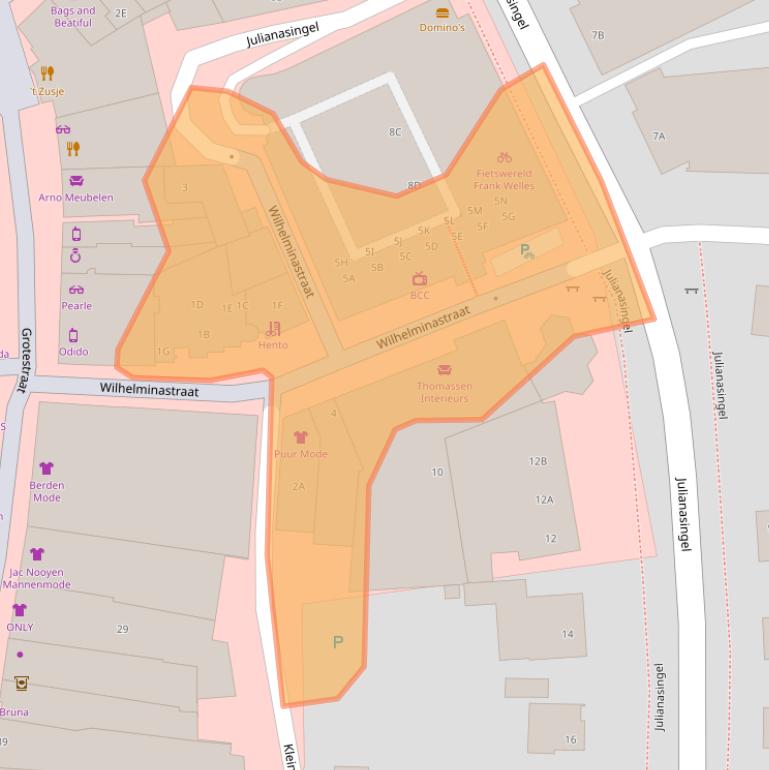 Kaart van postcodegebied 5801BW.