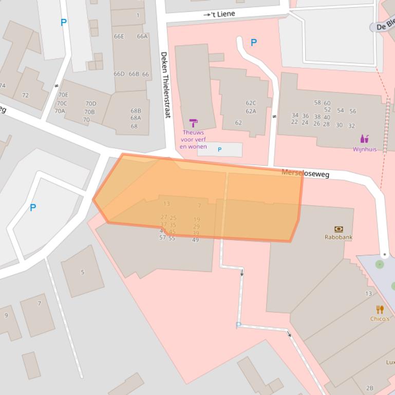Kaart van postcodegebied 5801CA.