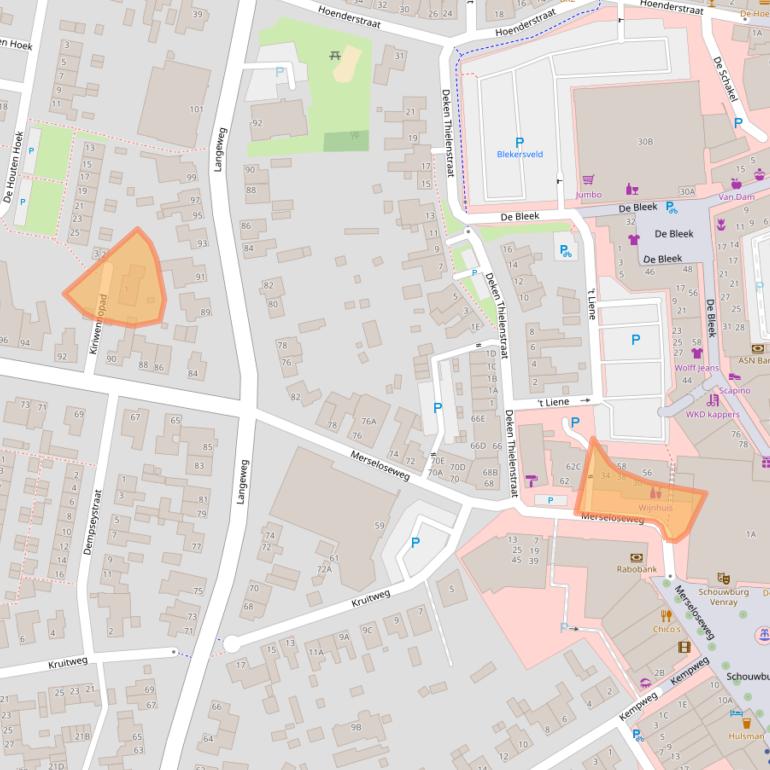 Kaart van postcodegebied 5801CD.