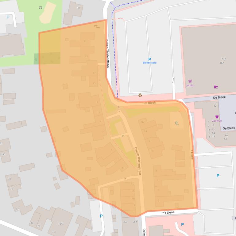 Kaart van postcodegebied 5801CG.