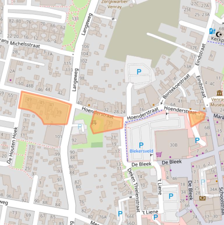 Kaart van postcodegebied 5801CH.