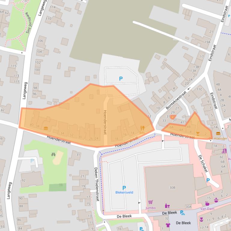 Kaart van postcodegebied 5801CK.