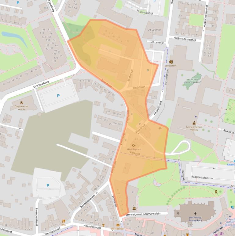 Kaart van postcodegebied 5801CR.