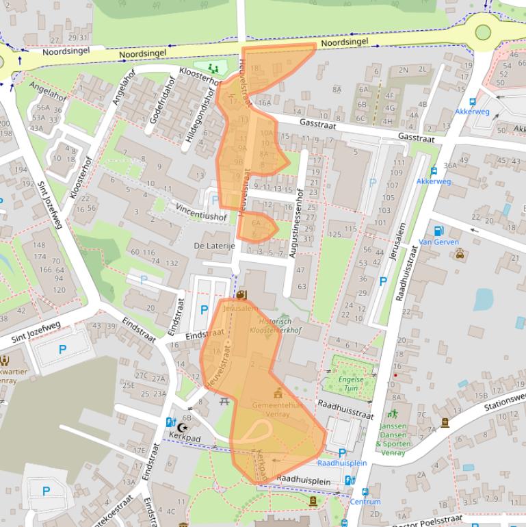 Kaart van postcodegebied 5801CS.