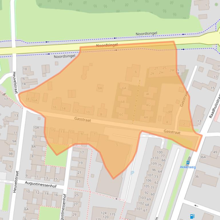 Kaart van postcodegebied 5801CT.