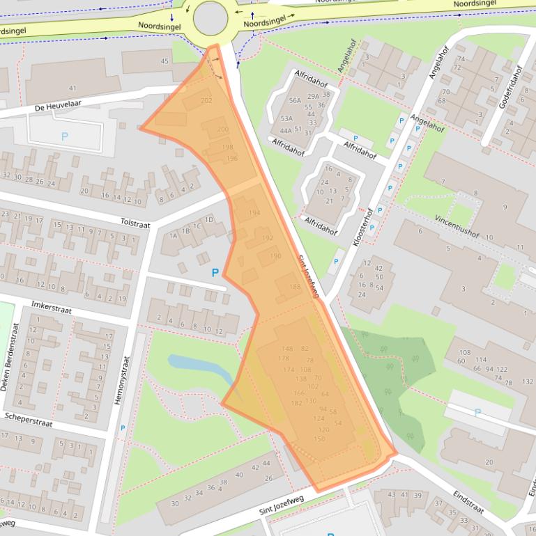 Kaart van postcodegebied 5801CV.