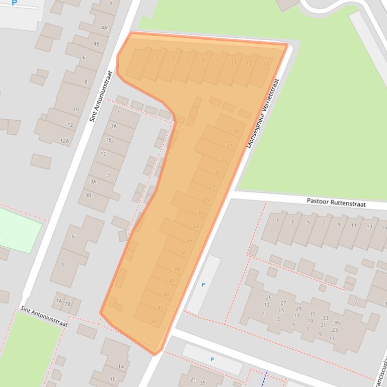 Kaart van postcodegebied 5801DJ.