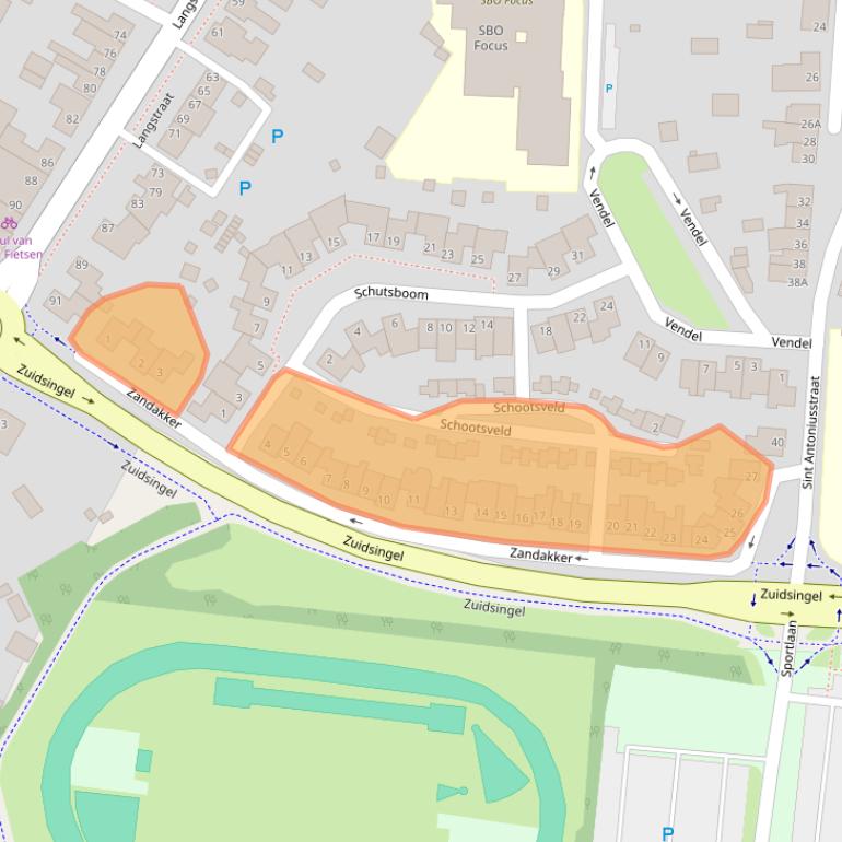 Kaart van postcodegebied 5801DV.