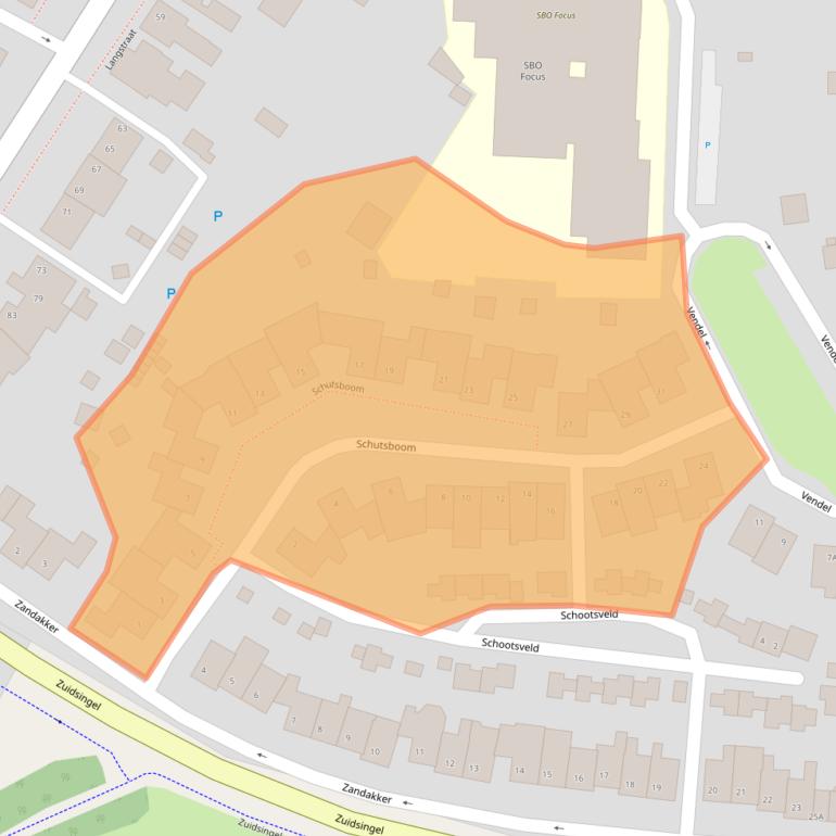 Kaart van postcodegebied 5801DW.