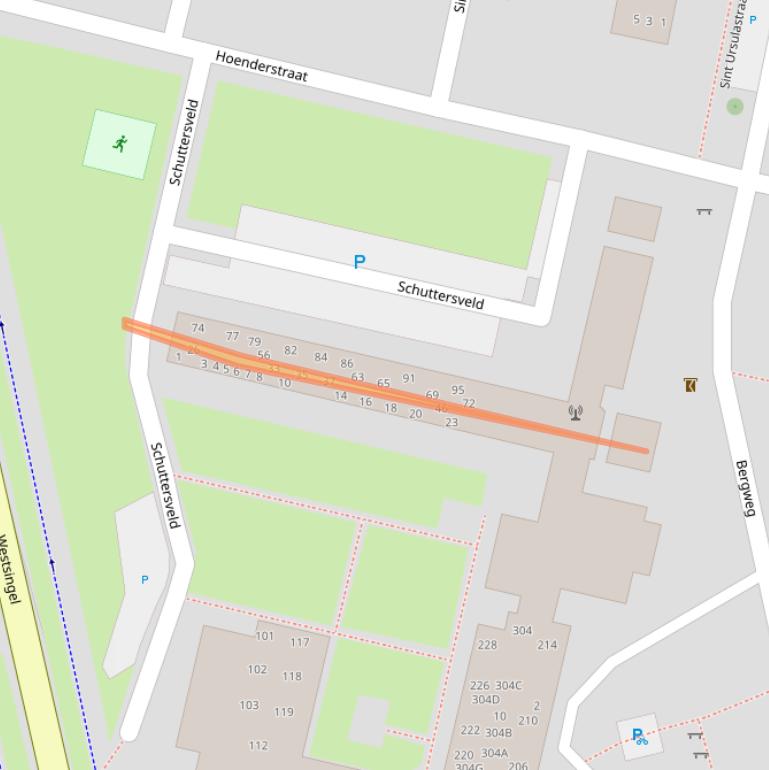 Kaart van postcodegebied 5801EJ.