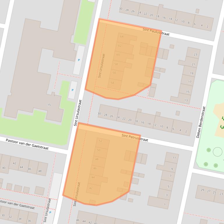 Kaart van postcodegebied 5801EP.