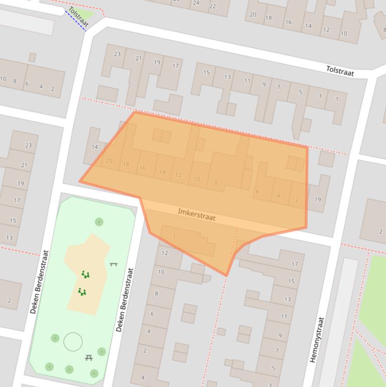 Kaart van postcodegebied 5801EW.