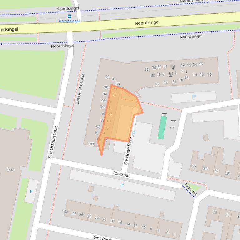 Kaart van postcodegebied 5801GG.