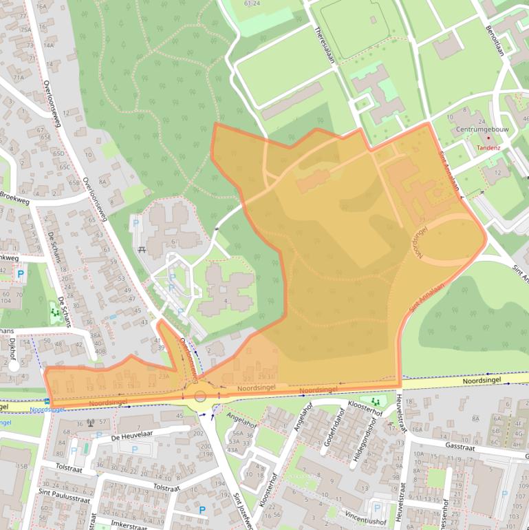 Kaart van postcodegebied 5801GJ.