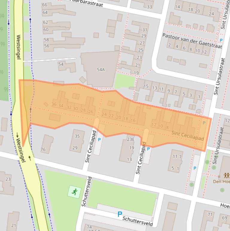 Kaart van postcodegebied 5801GV.