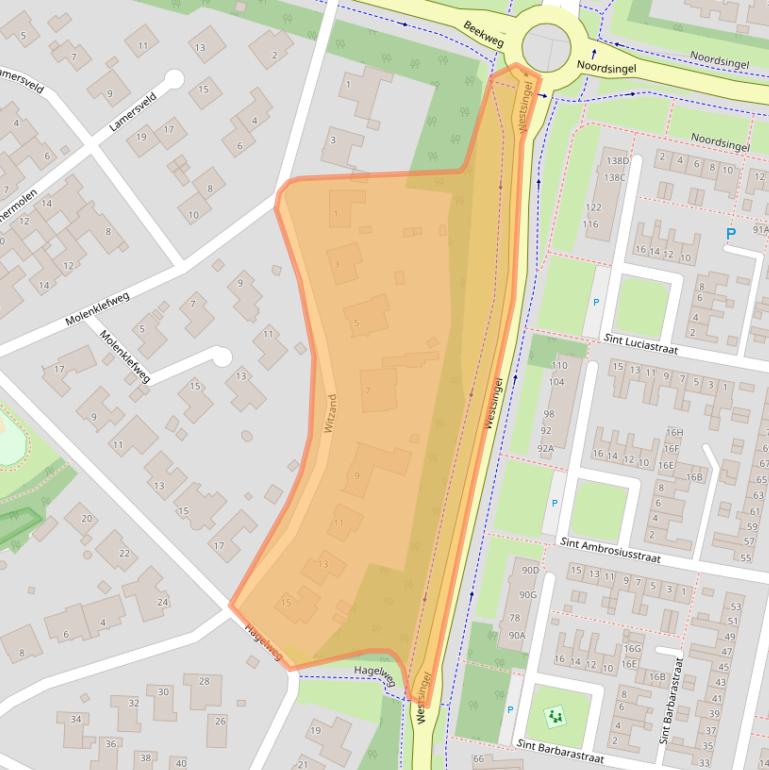 Kaart van postcodegebied 5801HH.