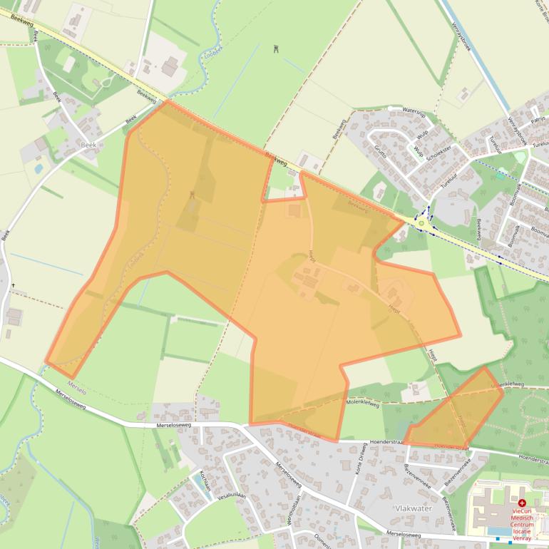 Kaart van postcodegebied 5801HL.