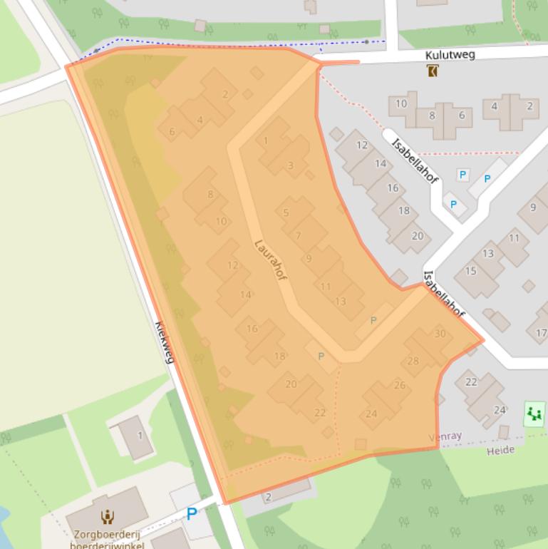 Kaart van postcodegebied 5801JE.