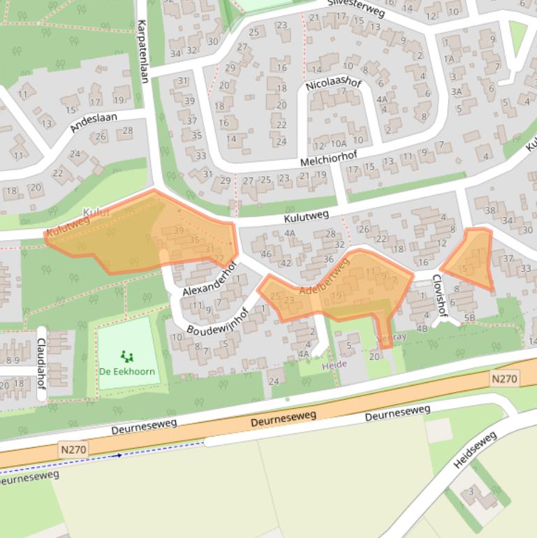 Kaart van postcodegebied 5801JP.