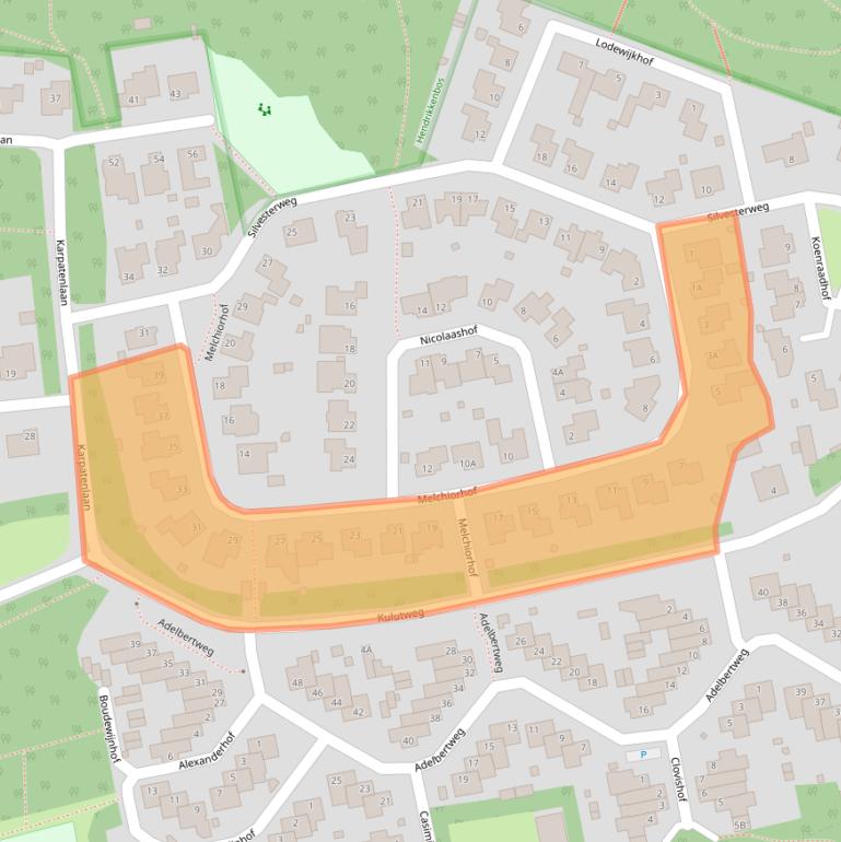 Kaart van postcodegebied 5801KL.