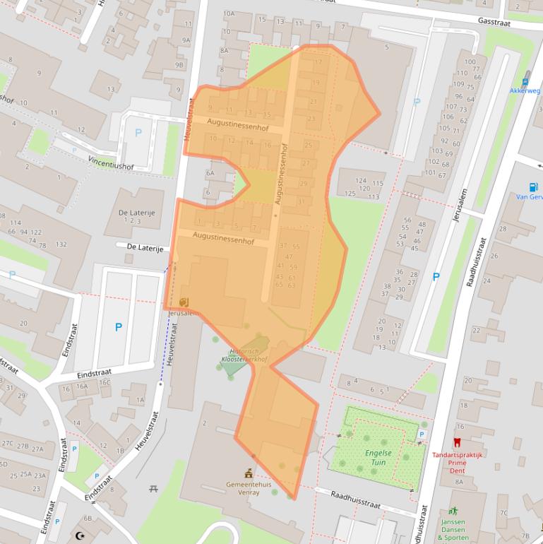 Kaart van postcodegebied 5801MG.
