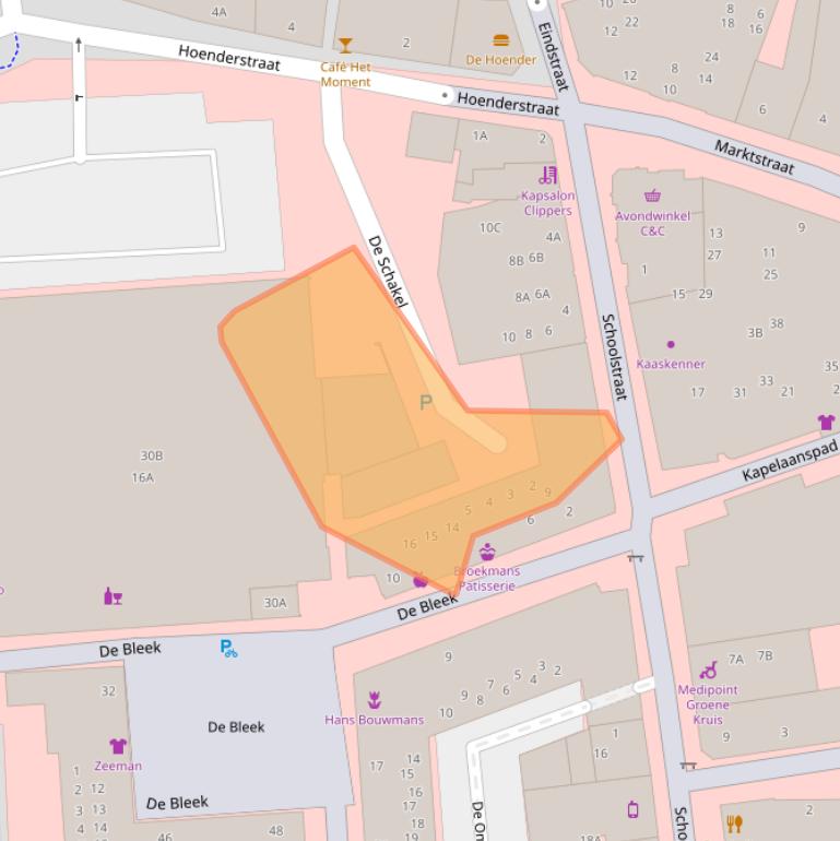 Kaart van postcodegebied 5801MJ.