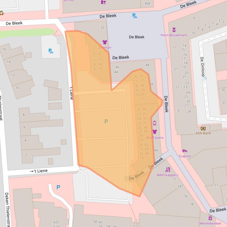 Kaart van postcodegebied 5801MK.