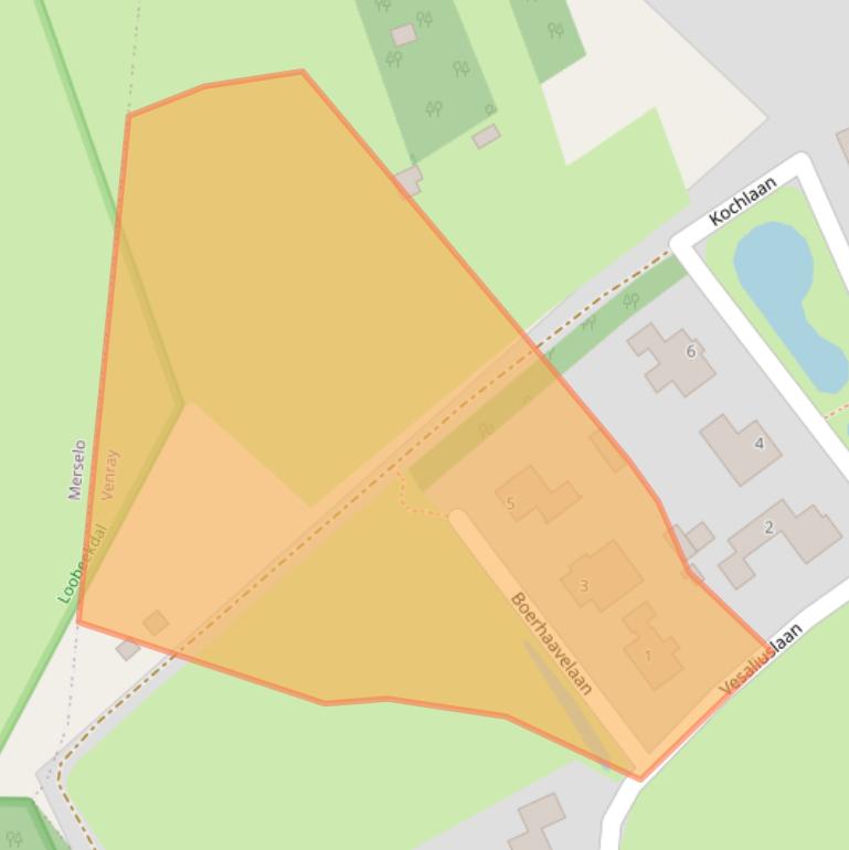 Kaart van postcodegebied 5801MX.