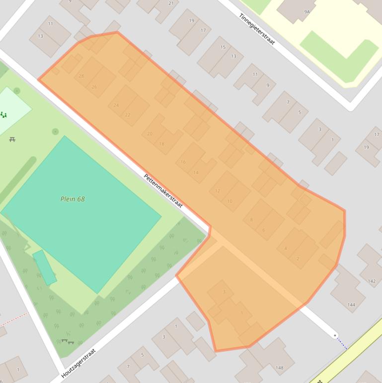 Kaart van postcodegebied 5801RB.