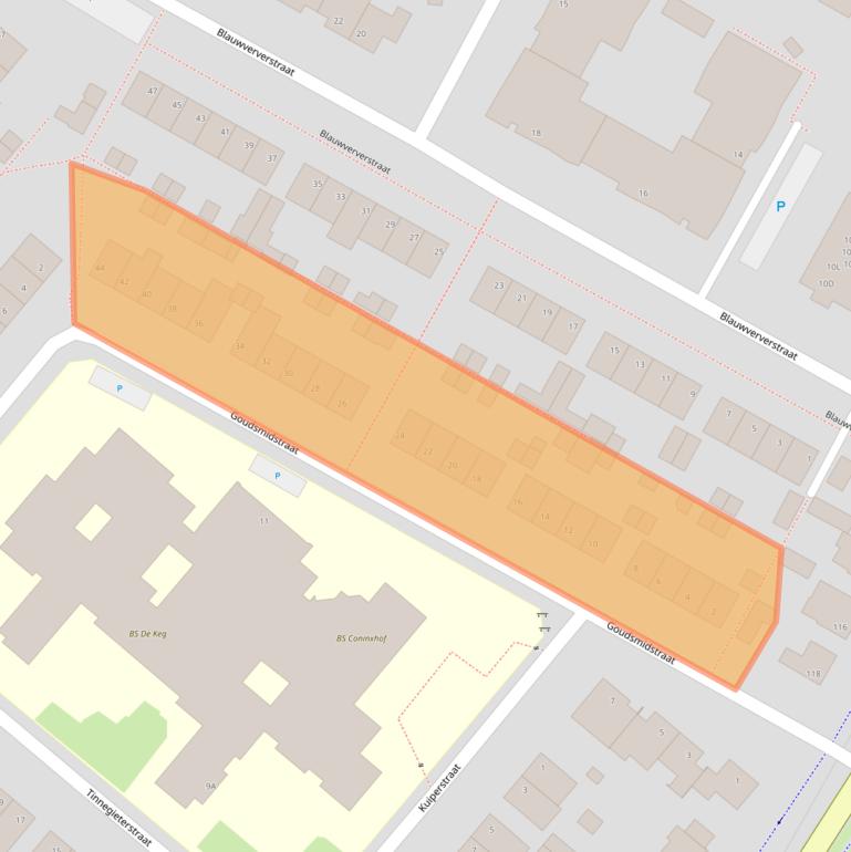 Kaart van postcodegebied 5801RG.